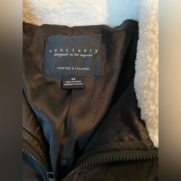 Sanctuary Black and White Teddy Sherpa Mixed Media Jacket - Picture 5 of 7